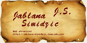 Jablana Simidžić vizit kartica